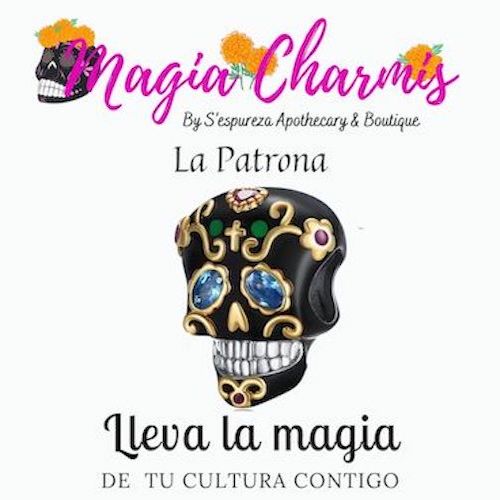 'La Patrona' Black Skull Charm