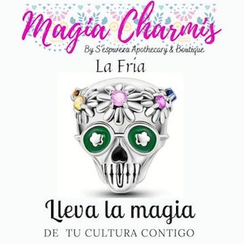 'La Fria' Flower Skull Charm