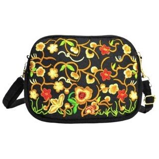 Red Flower Vintage Medium Dome Bag