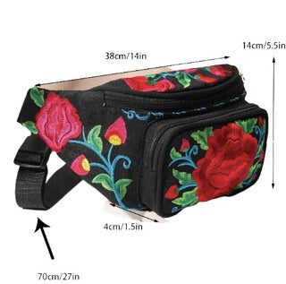 Embroidered Floral Fanny Pack
