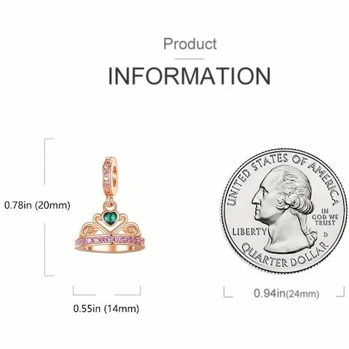 'Quinceañera' Rose Gold Crown Charm