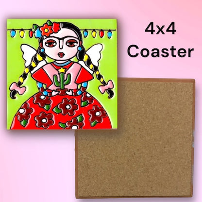 Frida Traditional Mexican Tile Coaster